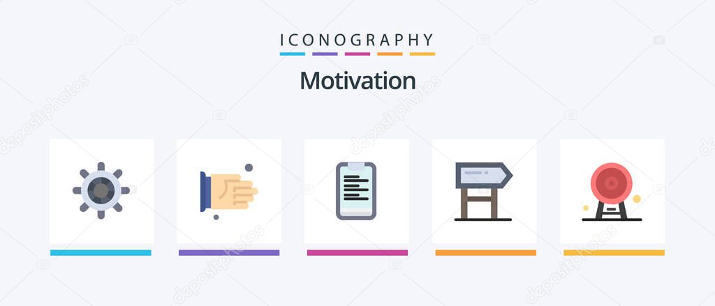 Motivación Flat 5 Icon Pack Incluyendo noria arquitectura texto