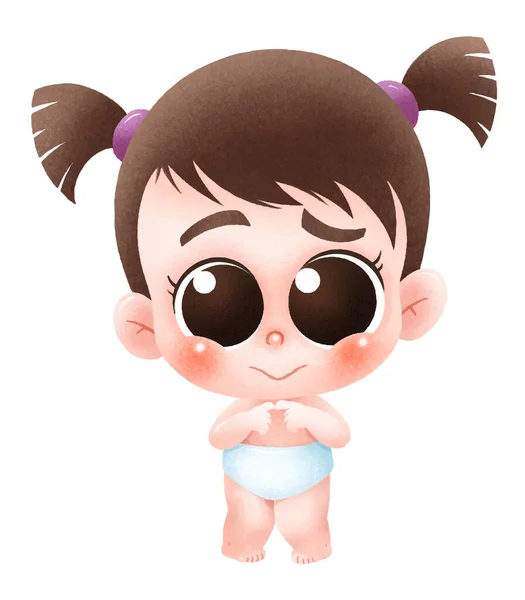 Vector Illustration Cartoon Baby Character Cute Baby Presenting