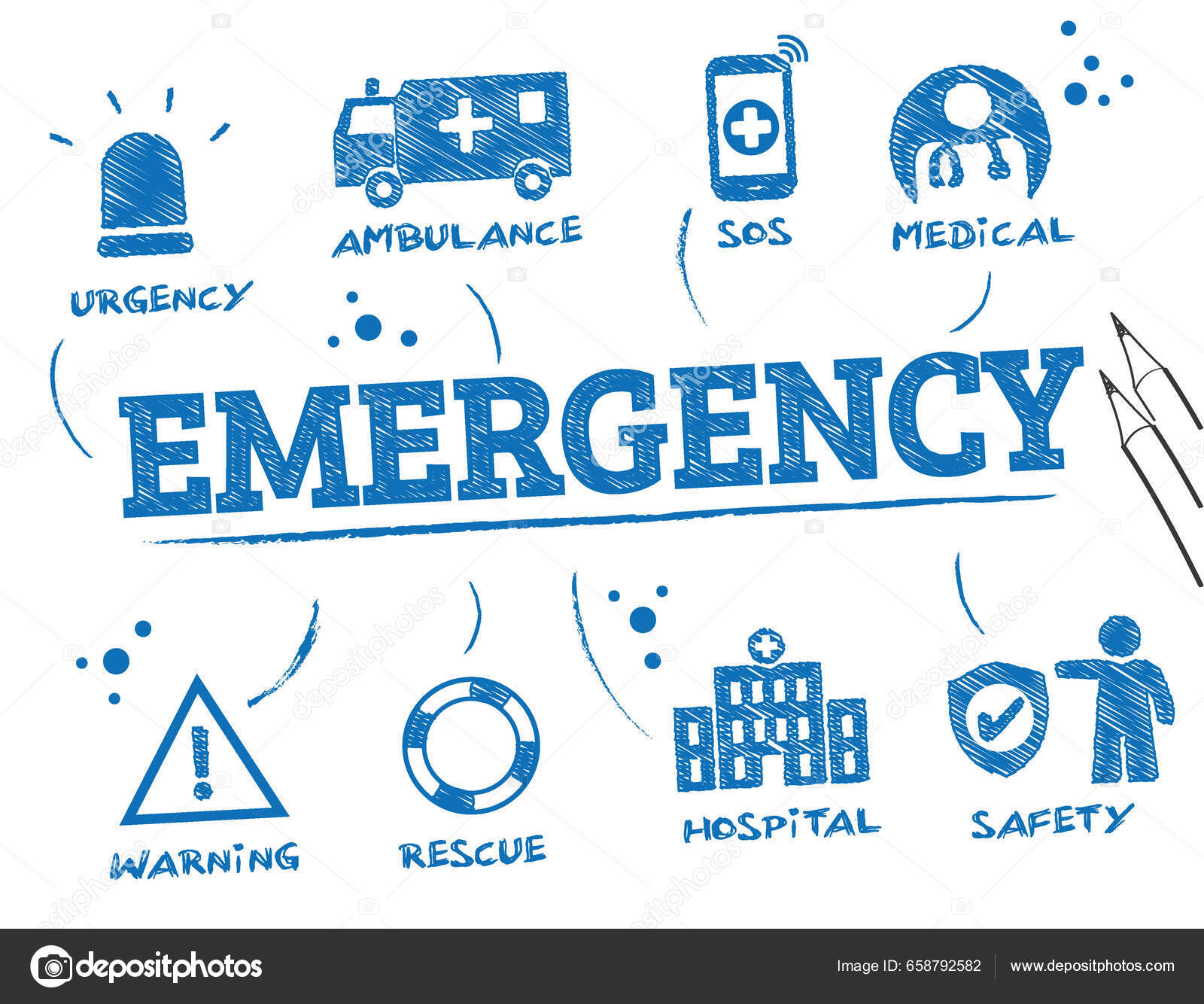 Emergency Concept Protection Security Precaution Vector Illustration