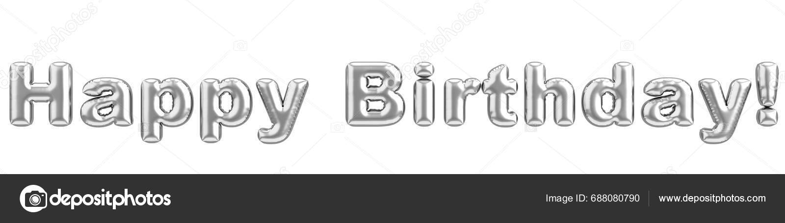 Happy Birthday Text Balloon Text Illustration Stock Photo By