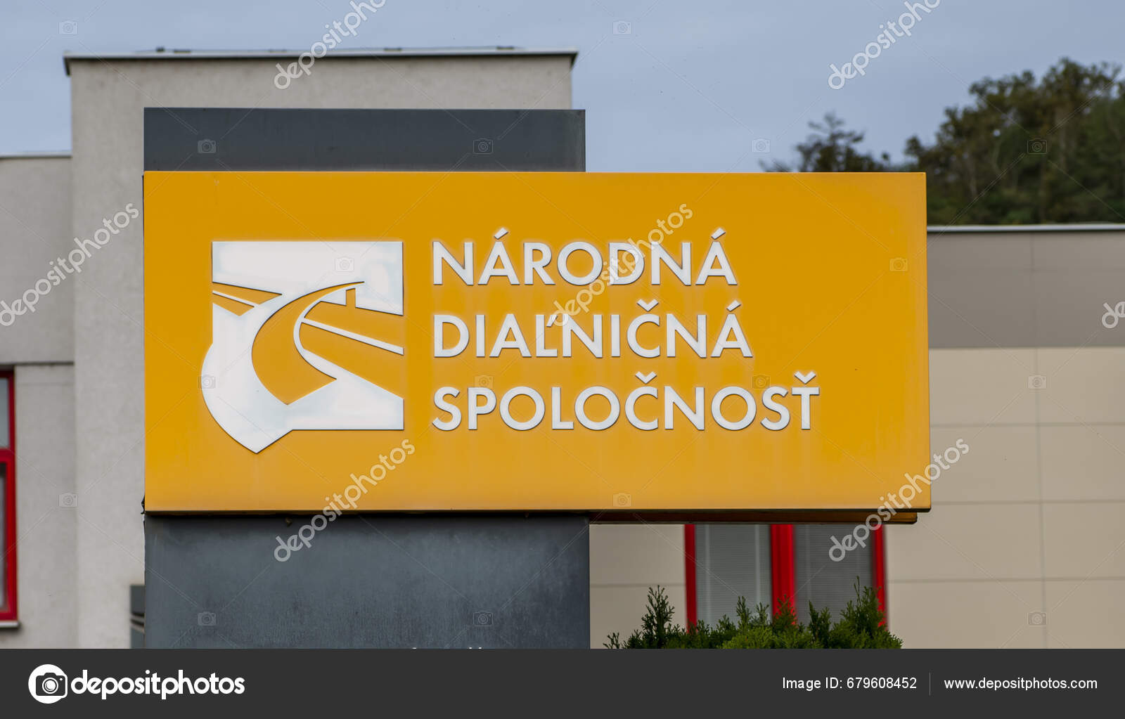 Nova Bana Slovakia October 2023 National Motorway Company Sign Narodna