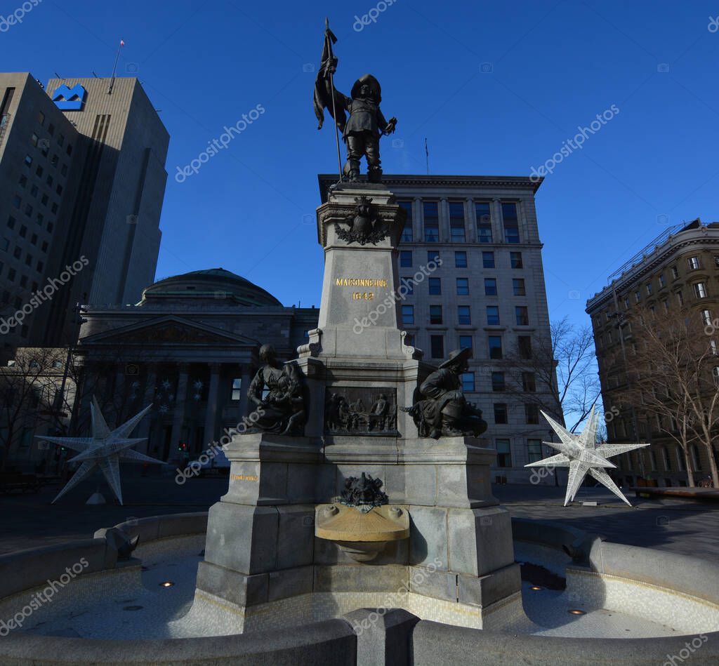 Montreal Quebec Canada Place D Arme And Notre Dame