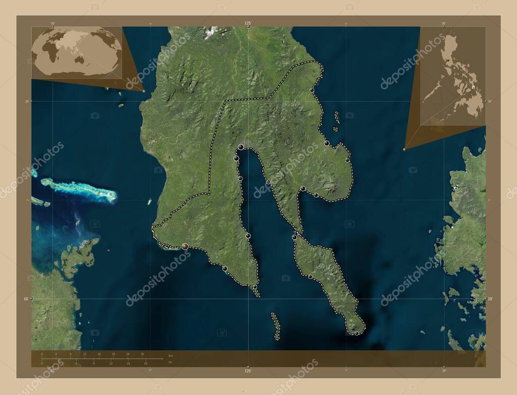 Southern Leyte Province Of Philippines Low Resolution Satellite Map