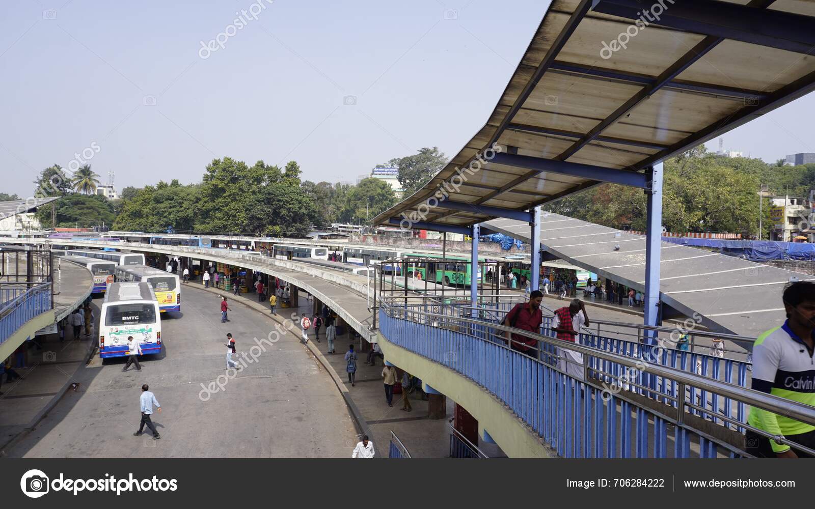 Bangalore India January View Kempegowda Majestic Bus Station Kbs