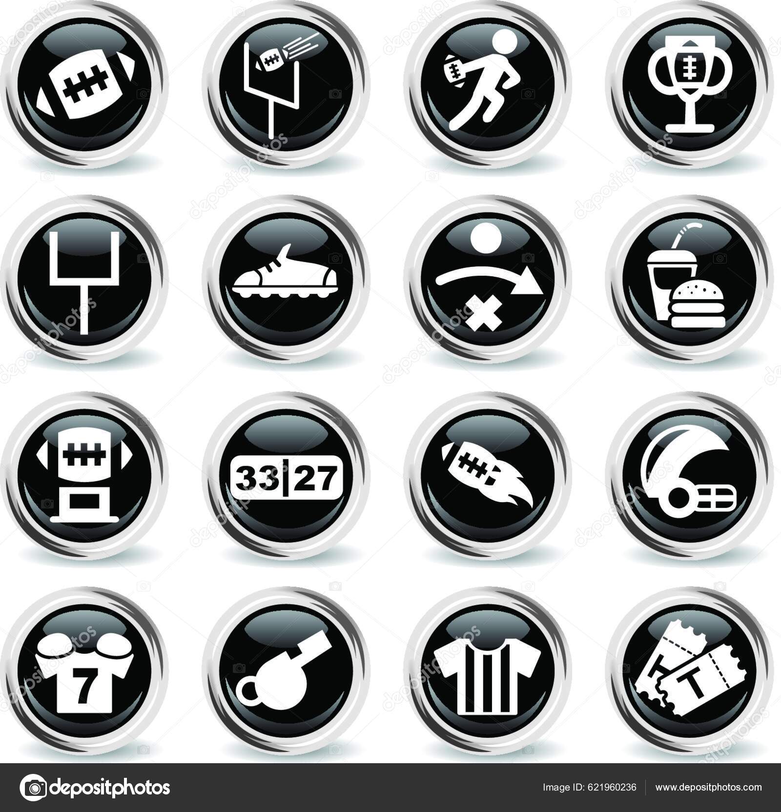 American Football Icon Set Stock Vector By YAY Images 621960236