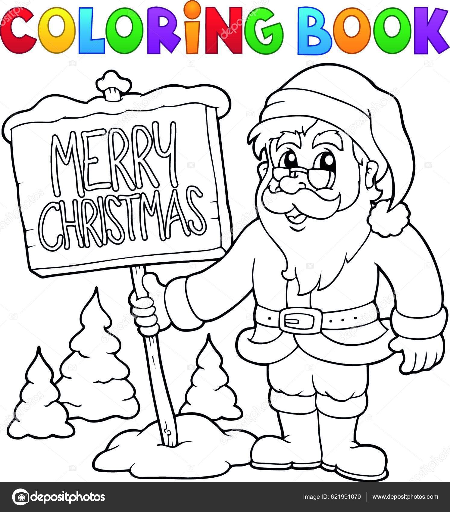 Libro Para Colorear Santa Claus Temáticas vector gráfico vectorial