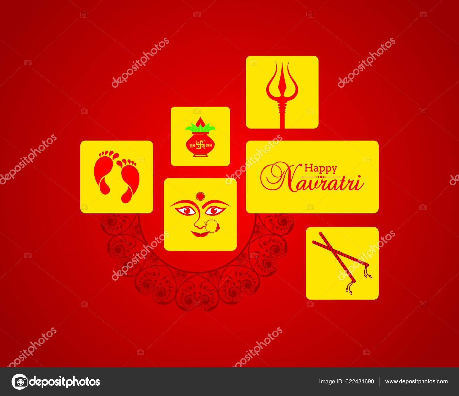 Navratri Utsav Greeting Card Which Celebrate India Stock Vector By YAY