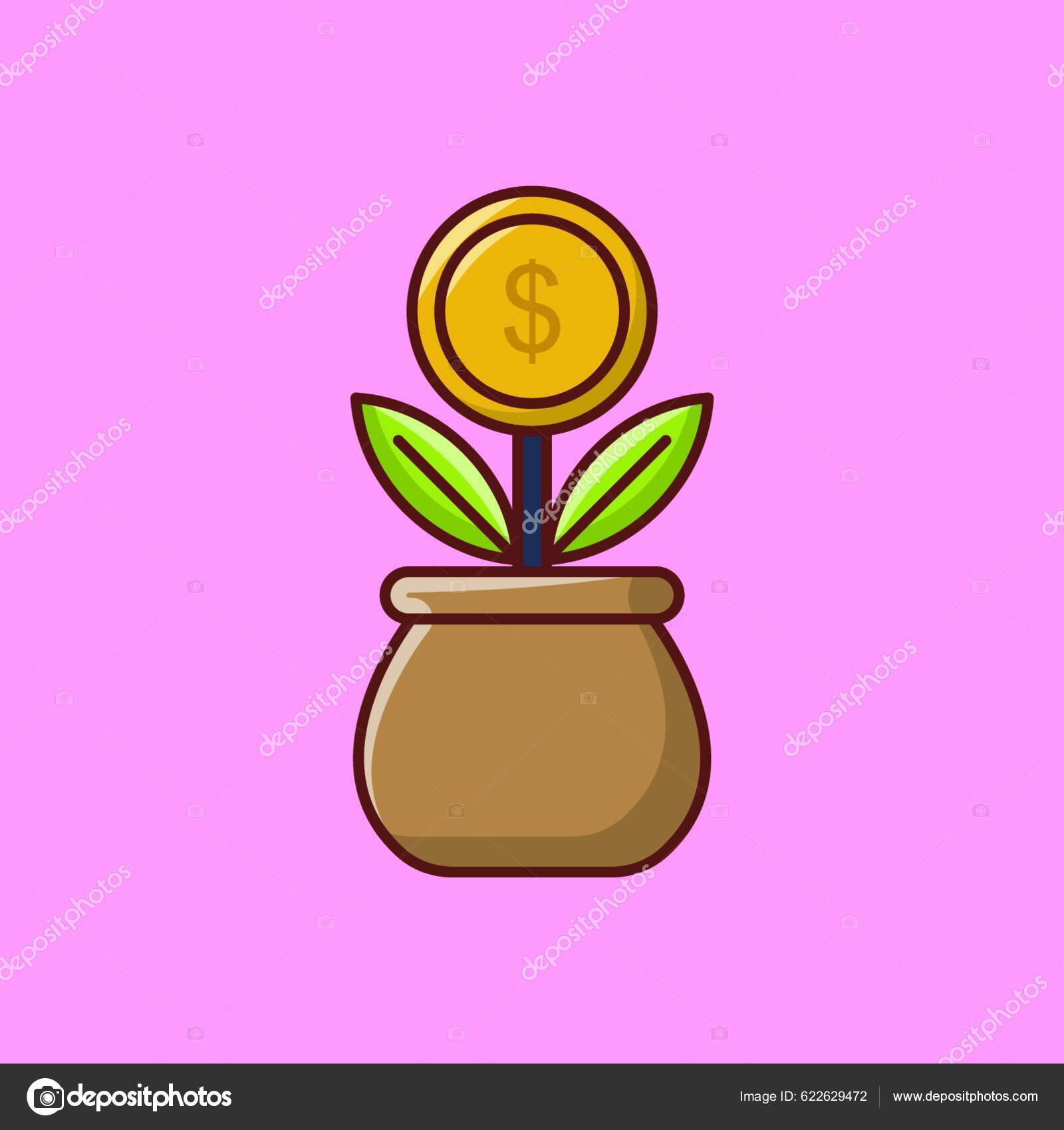 Investment Icon Illustration Financial Theme Stock Vector By Yay