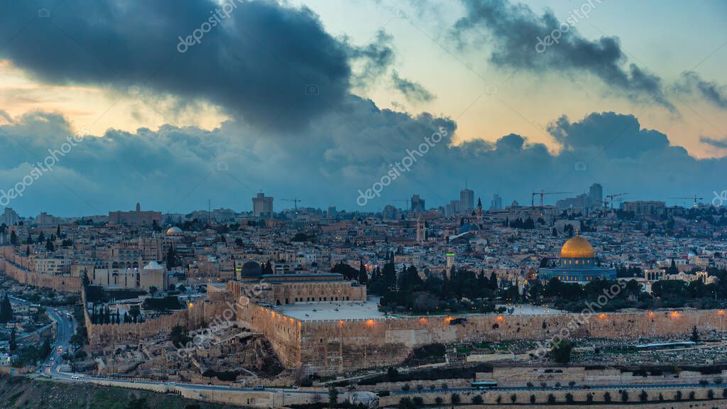 Monte del Templo Mezquita de Al Aqsa y Cúpula de la Roca en la Ciudad