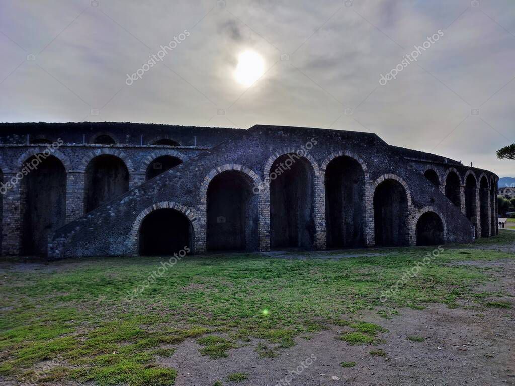 Pompeya Campania Italia 14 De Octubre De 2021 Anfiteatro Romano