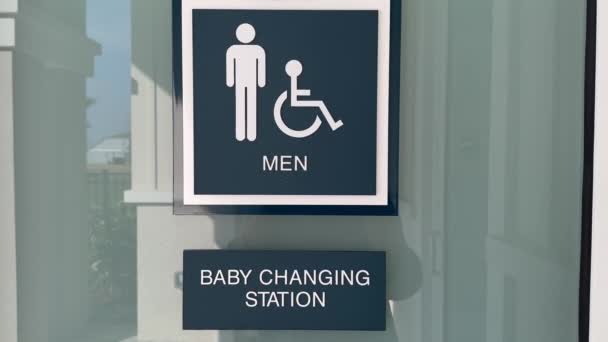 Men Room Baby Changing Station — Stock Video