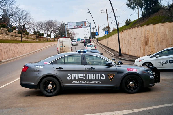 格鲁吉亚巡逻警察的现代汽车 格鲁吉亚第比利斯 2021 — 图库照片