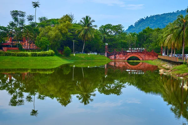 Pond Green Park Tropical Island Beautiful Nature Scenery Place Mind — Stock Photo, Image
