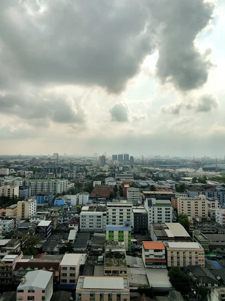 Widok Lotu Ptaka Starej Dzielnicy Mieszkalnej Bangkoku — Zdjęcie stockowe