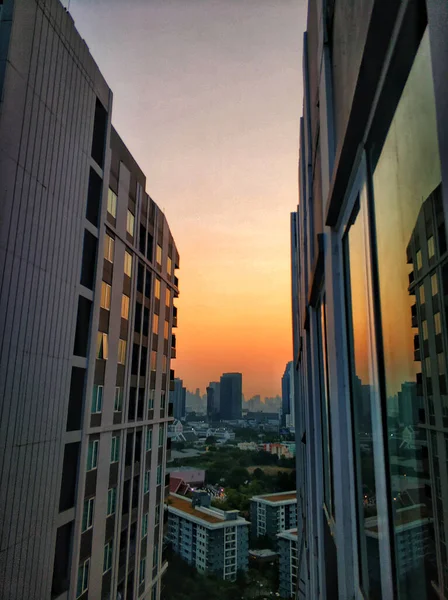 Vue Aérienne Vieux Quartier Résidentiel Bangkok — Photo