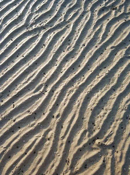 Волнистая Поверхность Песчаного Океанского Дна Возле Берега Время Отлива — стоковое фото