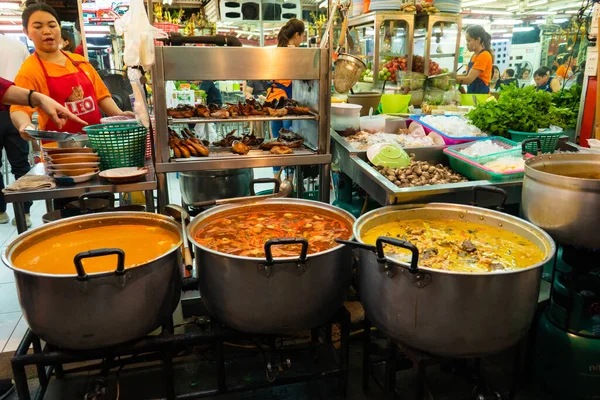 Soup Casserole Open Air Street Food Market Samui Thailand 2020 — Stock Photo, Image