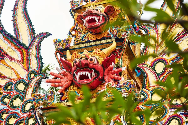 stock image Rite of cremation of the royal family on the island of Bali. Balinese-style decor details. Bali, Indonesia - 03.02.2018