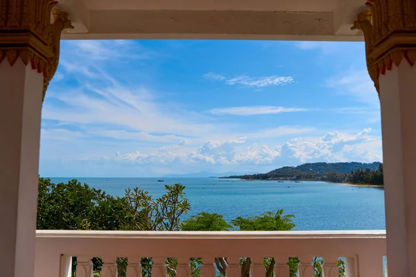 View Gazebo Sea Bay Clear Turquoise Sea Water — Zdjęcie stockowe