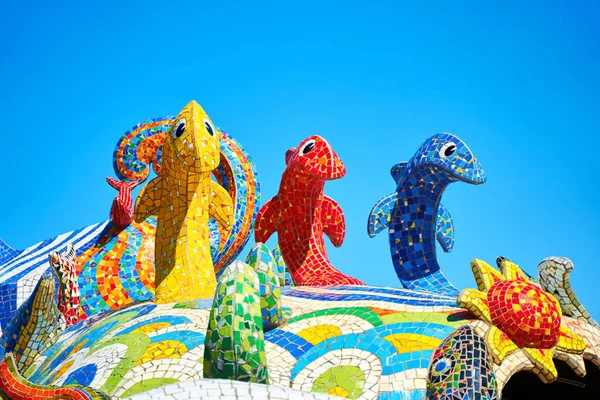 Sculptures Sea Animals Decorated Colored Mosaics Playground Batumi Georgia 2021 — Stockfoto