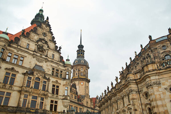 The austere architecture of Germany. Historic buildings of Dresden. Dresden, Germany - 05.20.2019