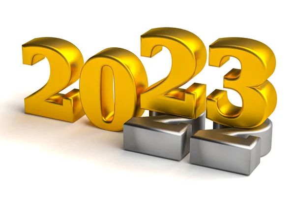 Yeni Yıl 2023 Tatil Konsepti 2023 Sayısı 2022 Yatıyor Oluşturma — Stok fotoğraf