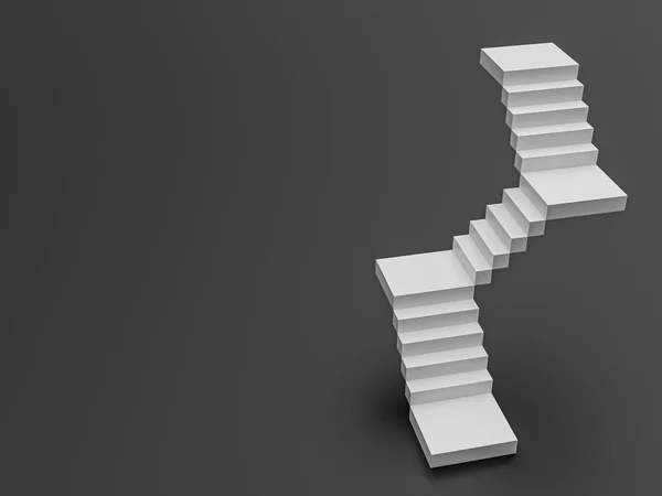 抽象的な階段 ステップと空白のコピースペースの背景を持つ階段 3Dレンダリング — ストック写真