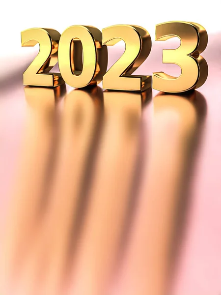 New year holiday concept with blank background. Number 2023. 3d rendering