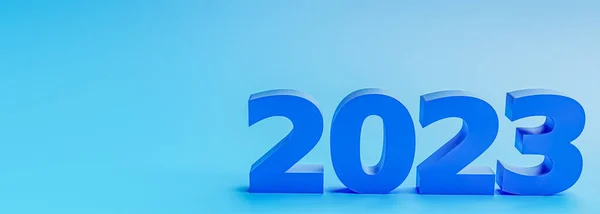 New Year Holiday Concept Blue Colors Blank Background Number 2023 — Stock Photo, Image