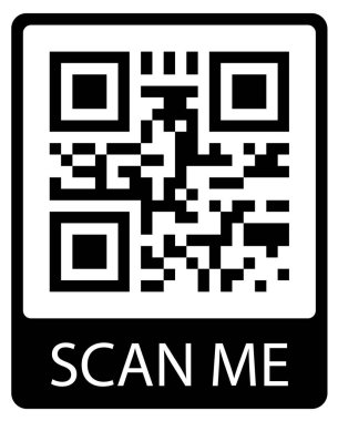 Mesajla beni tarayan QR kodu. Telefondaki kimlik konsepti. Qrcode vektör illüstrasyonu