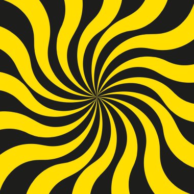 Güneş ışınlı soyut sarı ve siyah arkaplan. Tasarım için yaz vektörü illüstrasyonu