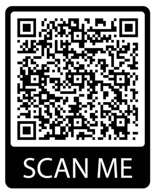 Mesajla beni tarayan QR kodu. Telefondaki kimlik konsepti. Qrcode vektör illüstrasyonu