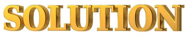 Golden word SOLUTION isolated. Problem and help concept
