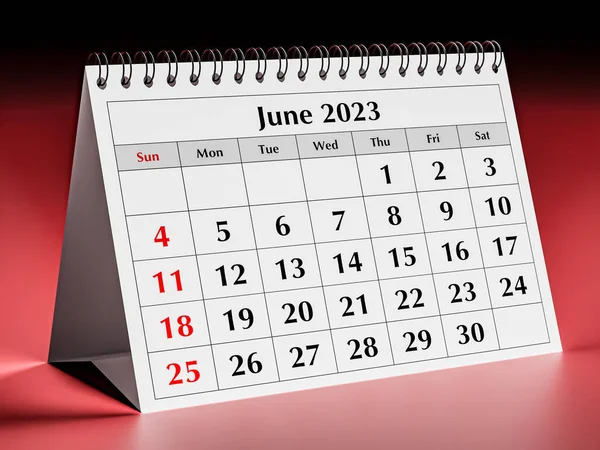 Jedna Strona Miesięcznego Kalendarza Biurowego Data Kwiecień 2023 Renderowanie — Zdjęcie stockowe
