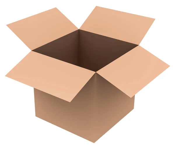 Geschenkkonzept Open Box Package Isoliert Auf Weißem Hintergrund — Stockfoto