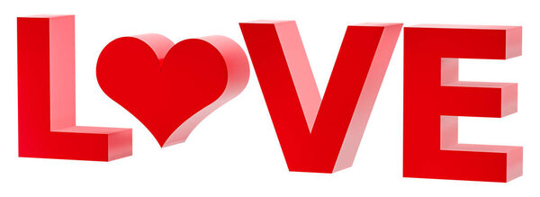 Mot Amour Isolé Sur Fond Blanc Pour Carte Saint Valentin — Photo