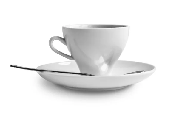Eine Keramiktasse Gefüllt Mit Kaffee Oder Tee Begleitet Von Einer — Stockfoto