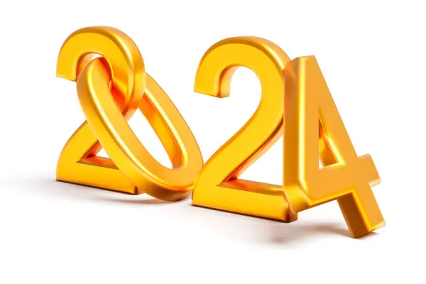 2024 Metallic Plendor Greet New Year Style Darstellung — Stockfoto