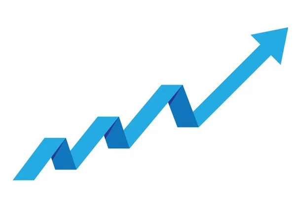 Grafiek Met Verhogingsrapport Schema Met Stijging Vooruitgang Vectorillustratie — Stockvector