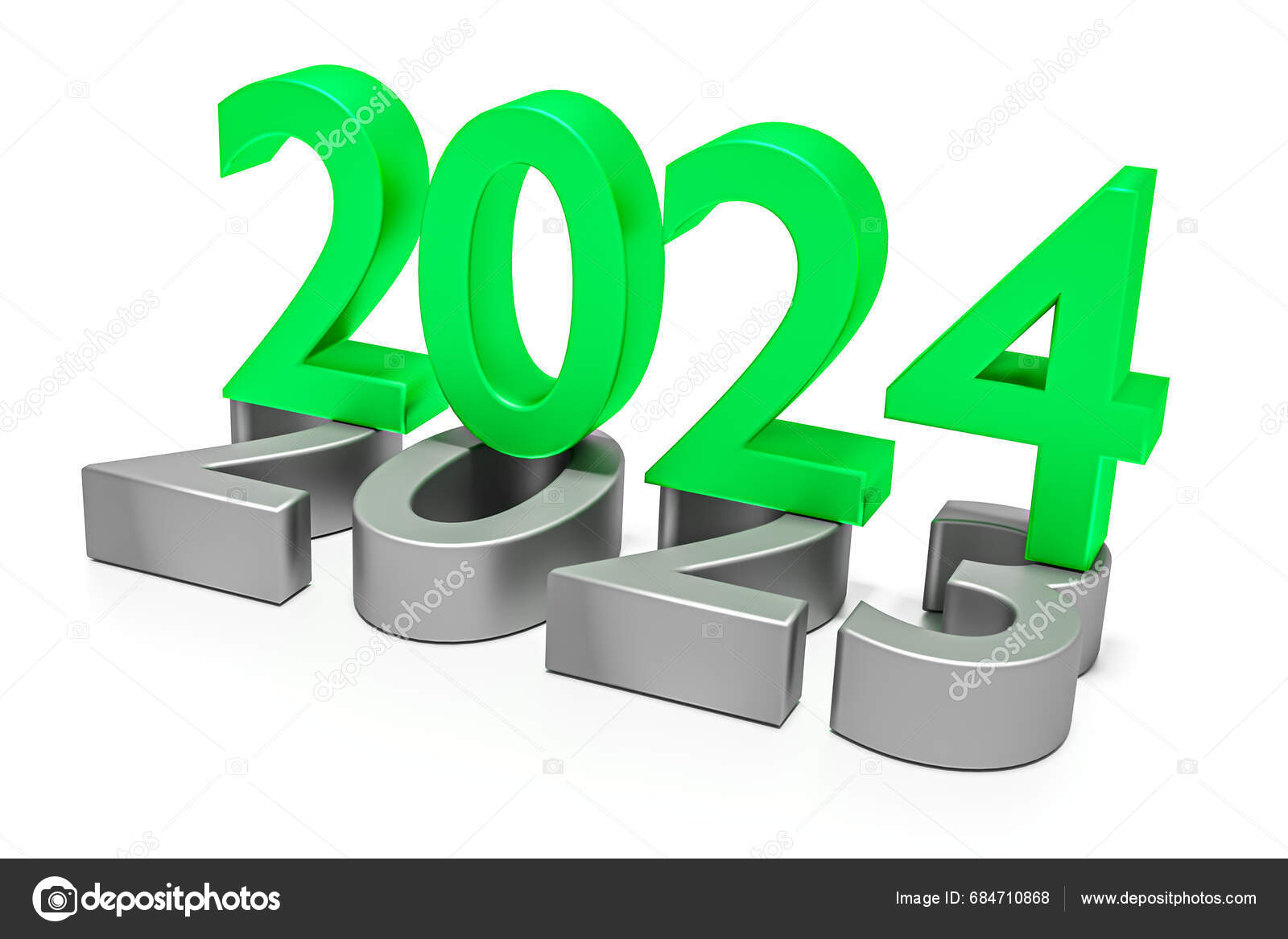 New Year 2024 Holiday Concept Number 2024 Lies 2023 Rendering Stock