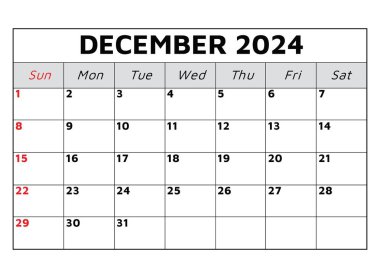Kasım 2024 takvimi. Vektör çizimi. İş etkinlikleriniz için aylık planlama