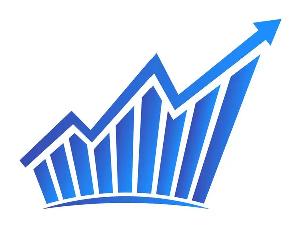 Графический Логотип Увеличением Отчета Диаграмма Ростом Прогрессом Вектор — стоковый вектор