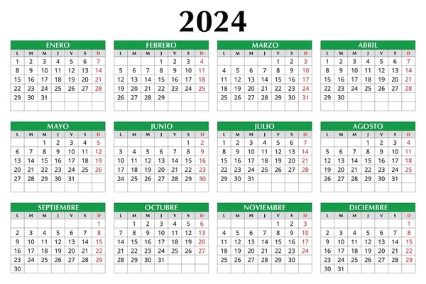 English January 2024 Calendar Vector Editable Illustration Monthly ...