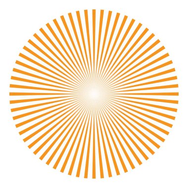 Güneş ışınlı soyut turuncu arka plan. Tasarım için yaz vektörü illüstrasyonu