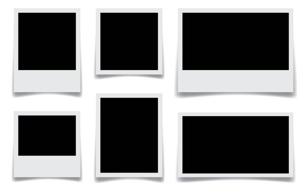 Create nostalgia with captivating background featuring a collection of blank Polaroid photos. Perfect for framing memories in your design projects