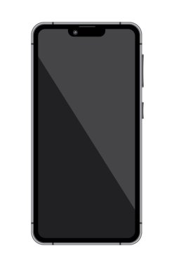 Cep telefonu, siyah telefon. Tasarım modellemeleri için vektör illüstrasyonu