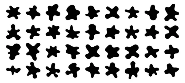 Грандж Векторні Ілюстрації Колекцією Чорних Чорнильних Плям Крапель Створюючи Абстрактний — стоковий вектор