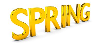 Mevsimsel tasarım, bayrak veya dekorasyon için 'İlkbahar' kelimesinin izole bir illüstrasyonu
