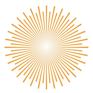 Güneş ışınlarıyla soyut bir arkaplan. Tasarım için yaz vektörü illüstrasyonu