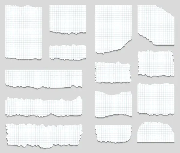 Набор Разорванных Разорванных Бумажных Фонов Квадрате Векторная Иллюстрация — стоковый вектор